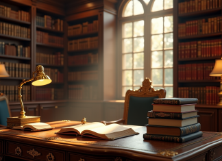 Auteur le plus riche au monde : découvrez qui occupe cette place de prestige Bibliotheque luxueuse avec livres et bureau ancien