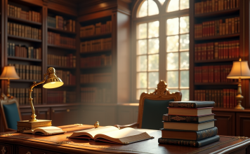 Auteur le plus riche au monde : découvrez qui occupe cette place de prestige Bibliotheque luxueuse avec livres et bureau ancien