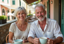 Retraite au meilleur prix : quel est le pays le moins cher ? Couple senior souriant sur une terrasse en Europe