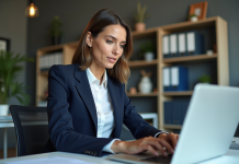 Débloquer compte titre : astuces pratiques pour réussir Femme professionnelle en bureau utilisant un ordinateur