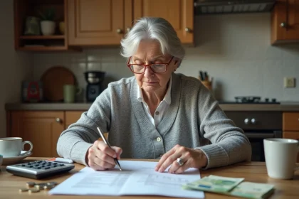 Femme calculant la valeur réelle de 1000 francs en euros face à l'inflation en 2026