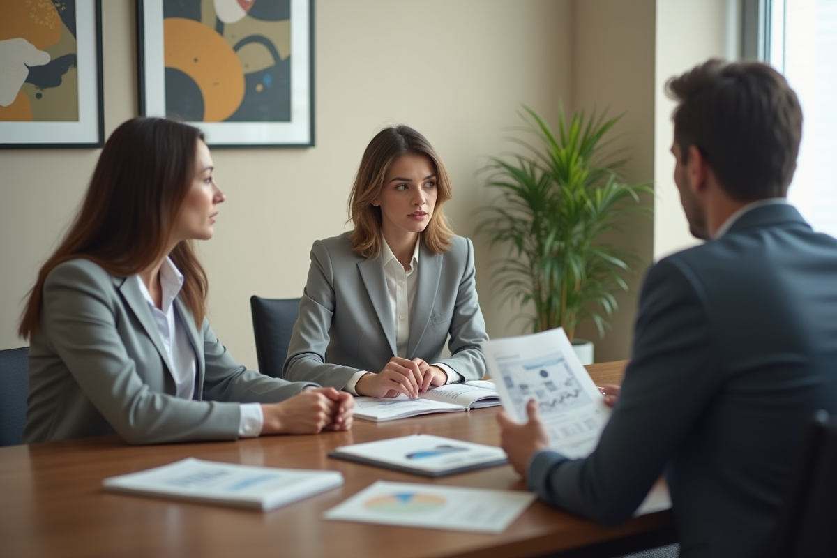 Femme professionnelle discutant d