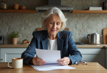 Retraite à 60 ans : qui peut y prétendre ? Femme d'environ soixante ans examine des papiers dans une cuisine lumineuse