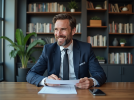 Placement financier le plus sécurisé : Les solutions à privilégier Homme d'affaires en costume navy examine documents financiers