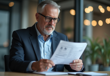 Rendement moyen du S&P 500 : chiffres clés pour investir en bourse Homme d'affaires examinant un graphique du S