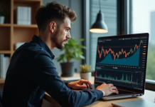 Effet de levier 30:1 en trading : montant et explications à connaître Jeune homme concentré devant son ordinateur en home office