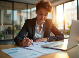 Prêt sans vérification de crédit : comment l’obtenir efficacement en France ? Jeune professionnel signant un contrat dans une banque moderne