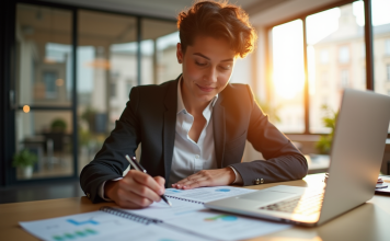 Prêt sans vérification de crédit : comment l’obtenir efficacement en France ? Jeune professionnel signant un contrat dans une banque moderne