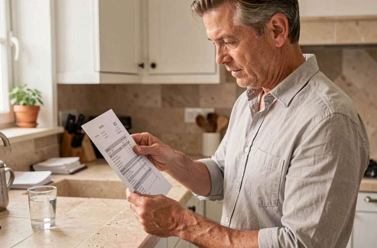 Loueur meublé non professionnel comparant une facture et un ticket de caisse pour conformité fiscale